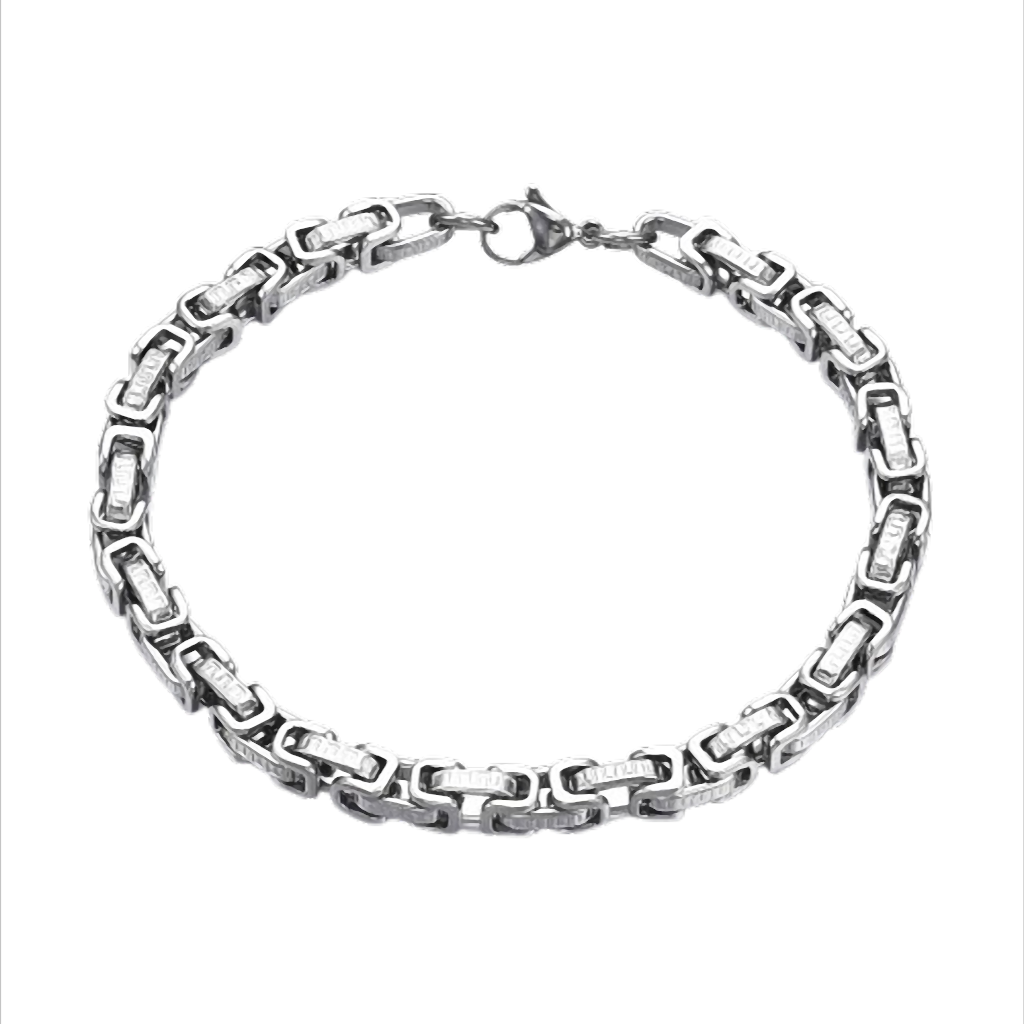 „Silberpfad Nexus“  Edelstahl Armband Kettenarmband  22 cm lang, 5 mm stark