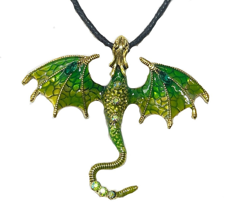 Kette Halskette Modeschmuck mit Anhänger Drachen Dragon verschiedene Farben