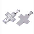 Spark Mini Cross Kreuz-Anhänger Edelstahl mit Zirkonia – 24 × 17 mm