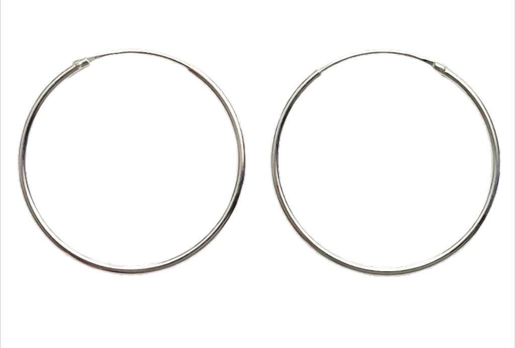 Pure Silver Hoops Creolen 925 Sterling Silber – Ø 8 / 14 / 25 / 30 mm - 1,5 mm Stärke