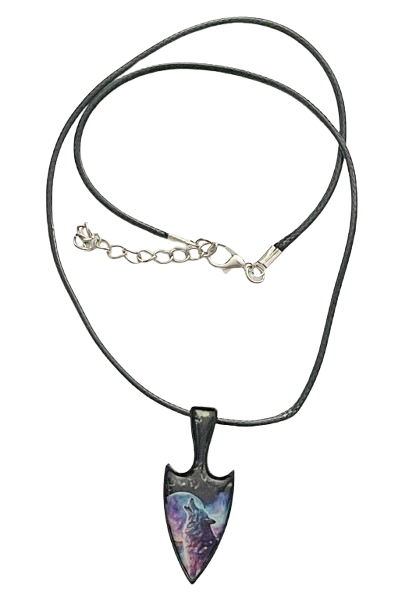 Lunar Wolf – Night Spirit Kette Wolf Anhänger – Wachsband 43 + 5 cm – Fantasy