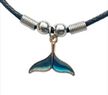 Walflosse Blau am Wachsband – 48 cm