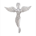 Angel Grace Steel Engel Anhänger aus Edelstahl mit Zirkonia – 49,5 × 45 × 13 mm