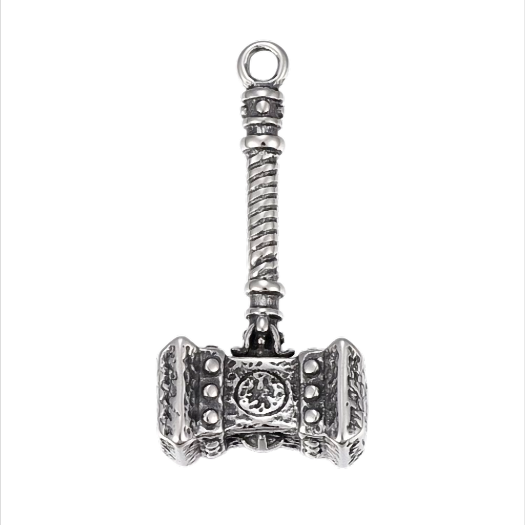 „Donnerhammer Galdur“ Kettenanhänger aus Edelstahl – 58 × 28 × 15 mm