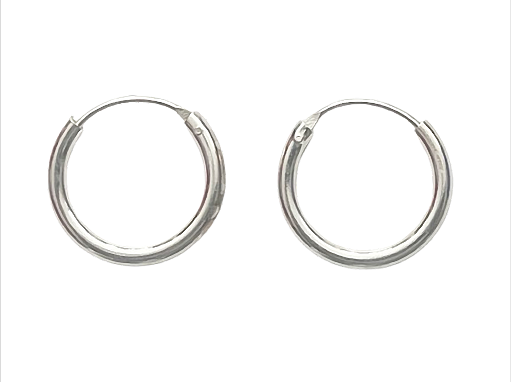 Silver Classic Hoops Creolen 925 Sterling Silber – 2 mm Stärke, Ø 8 bis 70 mm