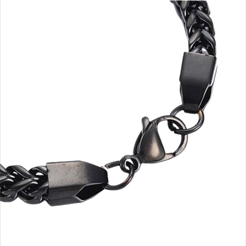 Black Royal Steel Königsketten-Armband aus Edelstahl schwarz – 21 cm – 6 × 6 mm