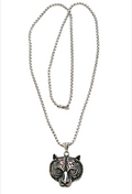 „Silver Tiger Spirit“ Edelstahl Halskette mit Tigerkopf-Anhänger – 60 cm Kette