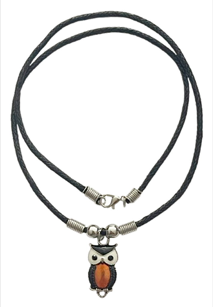 Eule mit braunem Bauch am Wachsband – 48 cm