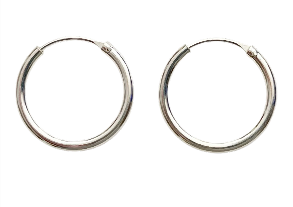 Silver Classic Hoops Creolen 925 Sterling Silber – 2 mm Stärke, Ø 8 bis 70 mm