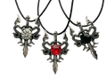Schwert mit Drachen und Schmuckstein am Wachsband