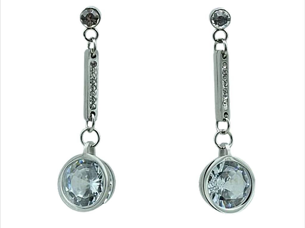 Starlight Crystal Drop Ohrstecker mit Kristallanhänger, Edelstahl, 35 mm Ø 11 mm