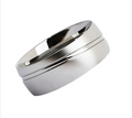 Steel Line  Ring Bandring Partnerringmit Mittelrille aus Edelstahl, 8 mm breit