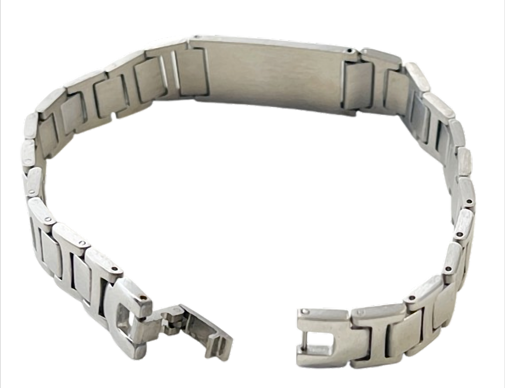 Titan Line ID Edelstahl-Armband mit Gravurplatte – 21,5 cm – 10 mm breit