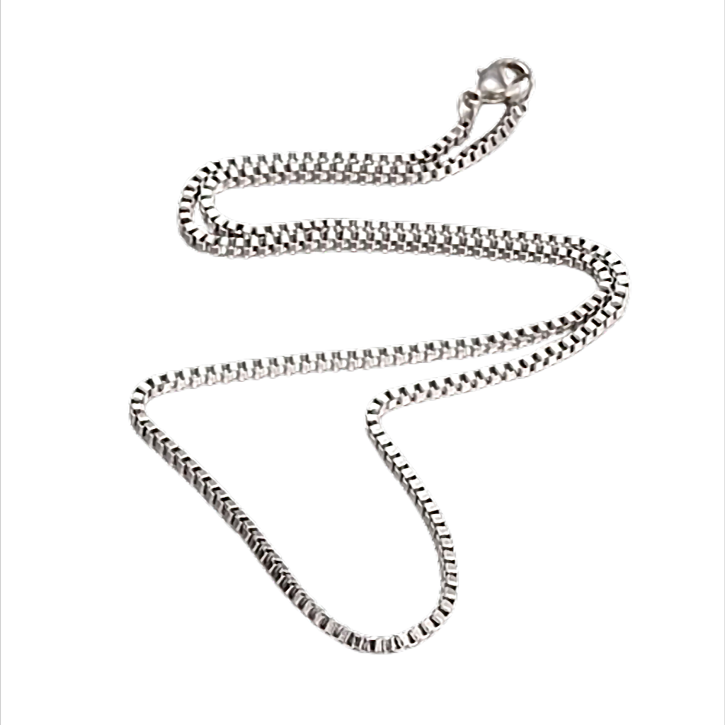 Milano Cube Venezianerkette aus Edelstahl – 2 mm – 60 cm oder 65 cm