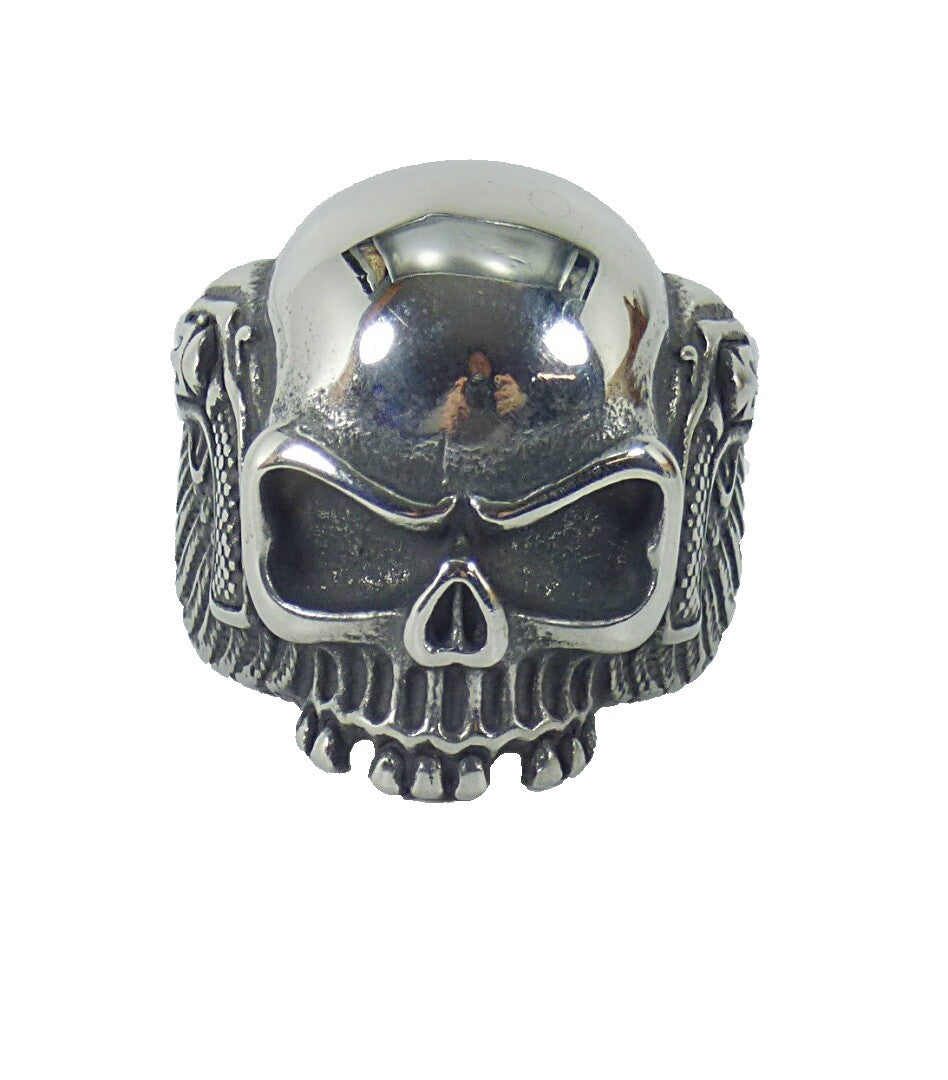 Ring Fingerring Edelstahl Totenkopf Skull Colt Engelsflügel Biker Rocker