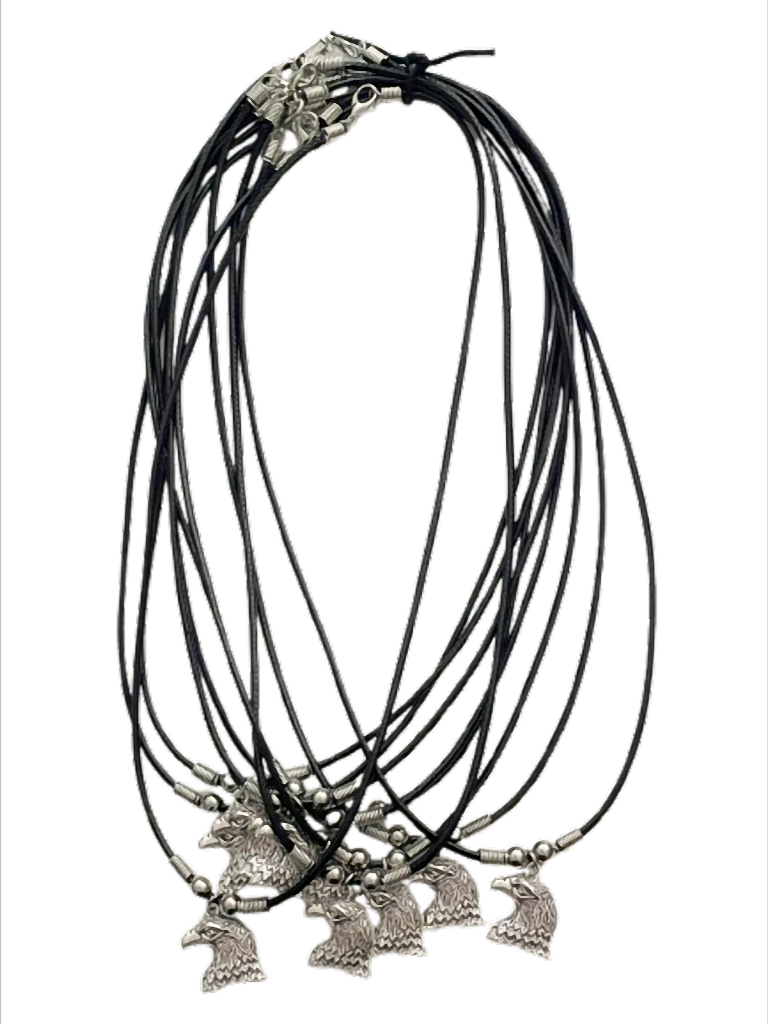 Adlerkopf Kette mit Anhänger am Wachsband