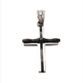Shadow Line Cross Kreuz-Anhänger Edelstahl mit schwarzer Linie – 31 × 20 × 4,5 m