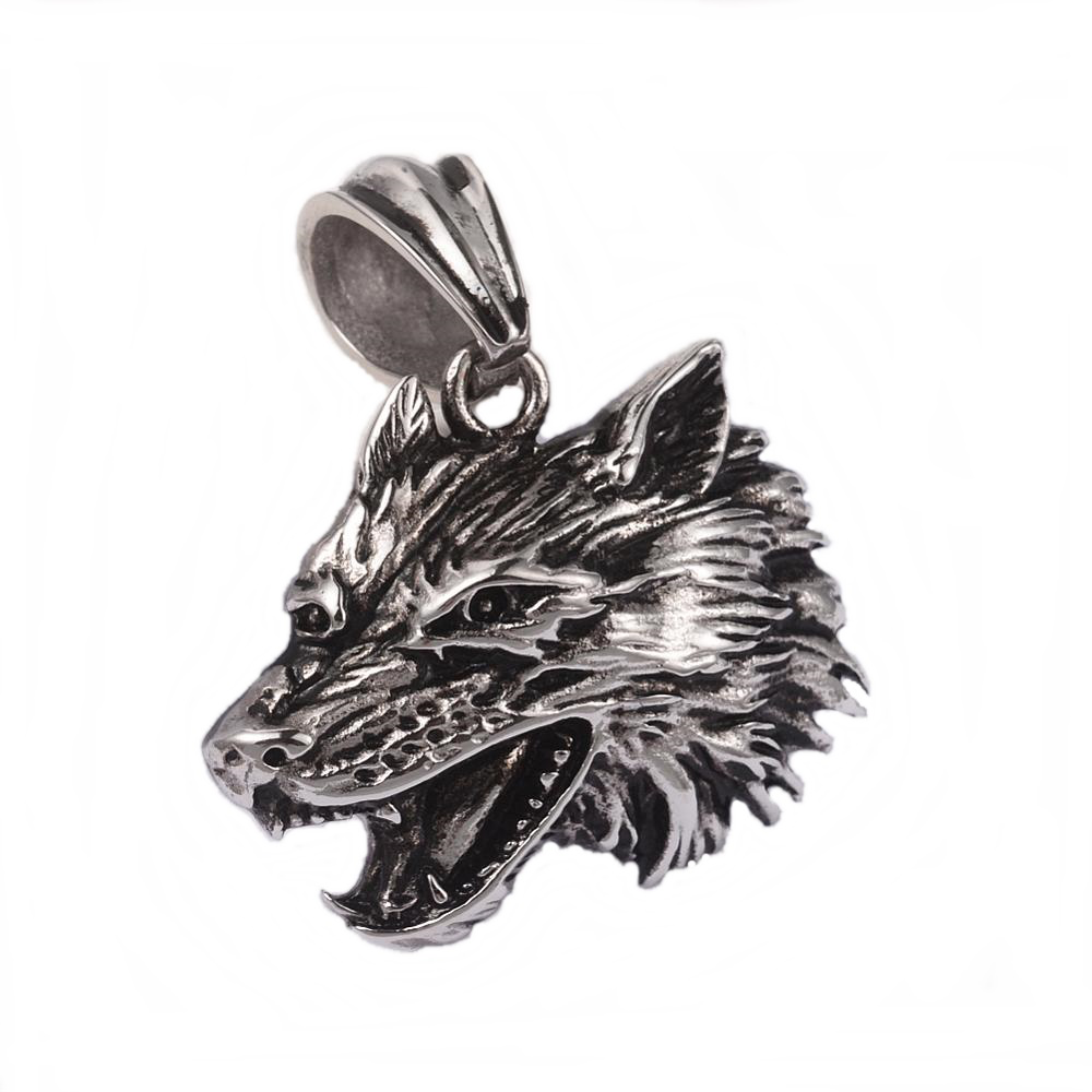 Anhänger Kettenanhänger aus Edelstahl Wolf