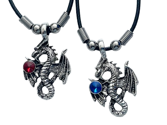 Drachen mit roten u. blauen Steinen
