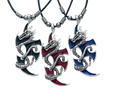 Tribal mit Drachen rot schwarz blau am Wachsband