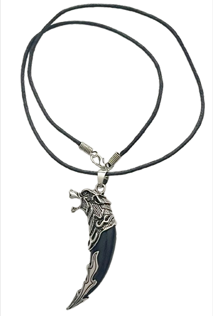 Geflammter Wolfszahn am Wachsband – 48 cm