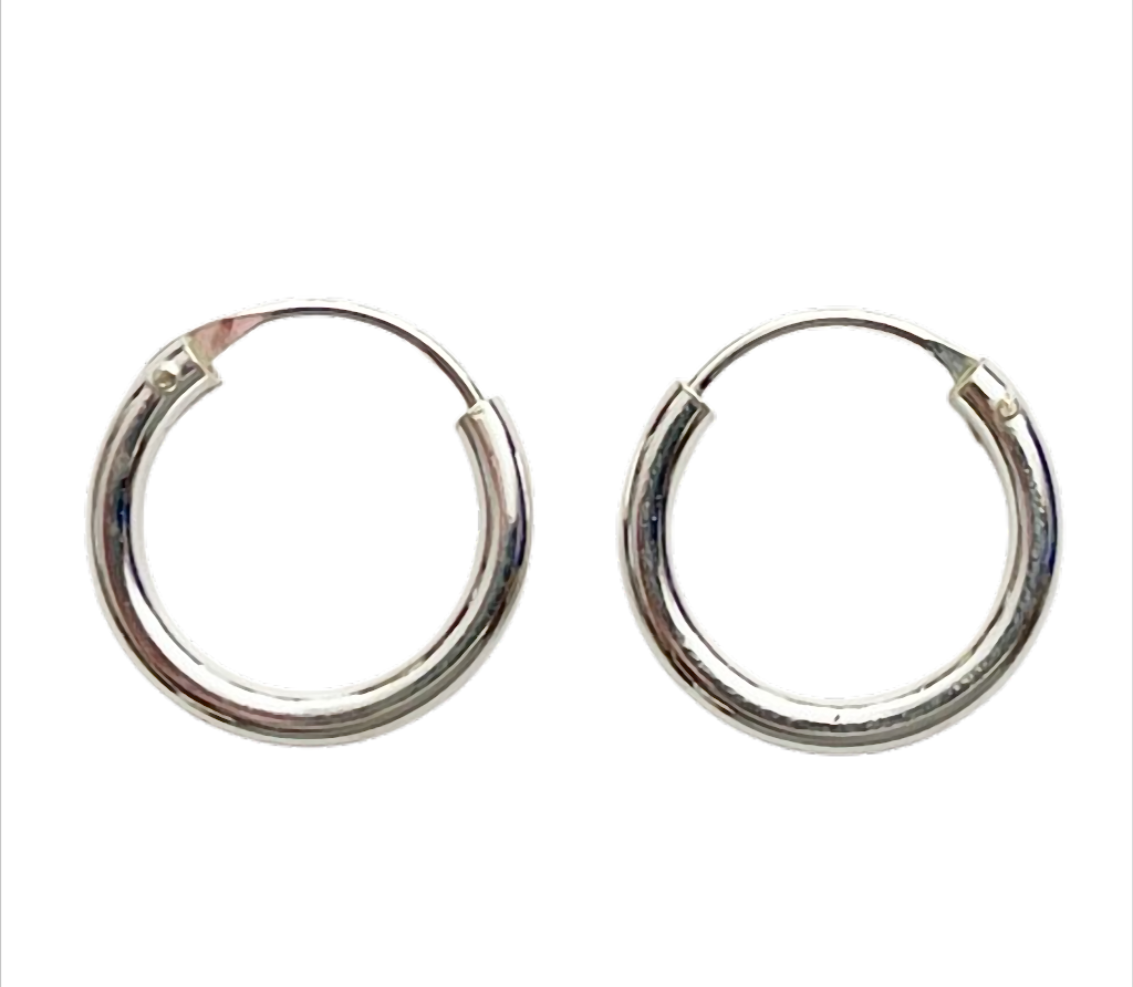 Silver Classic Hoops Creolen 925 Sterling Silber – 2 mm Stärke, Ø 8 bis 70 mm