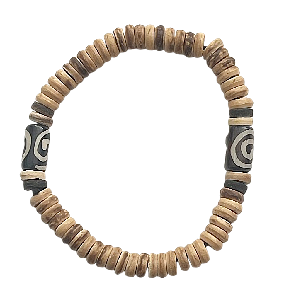 Heishi Armband aus Kokos – Stretch natur