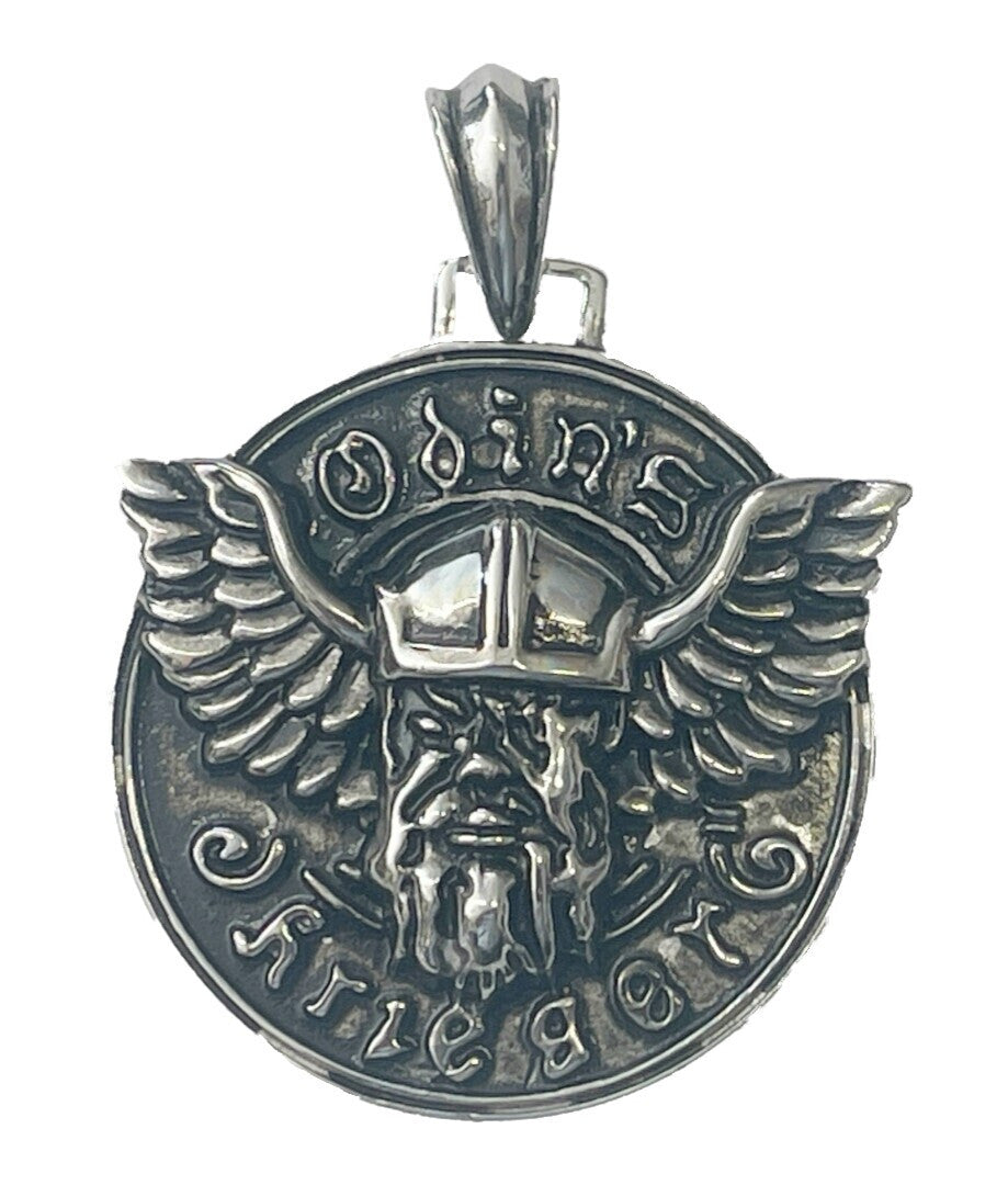 Odin's Krieger Großer Anhänger Kettenanhänger aus Edelstahl Biker