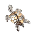 Golden Ocean Turtle Meeresschildkröten Anhänger Edelstahl bicolor – 45 × 34 × 10