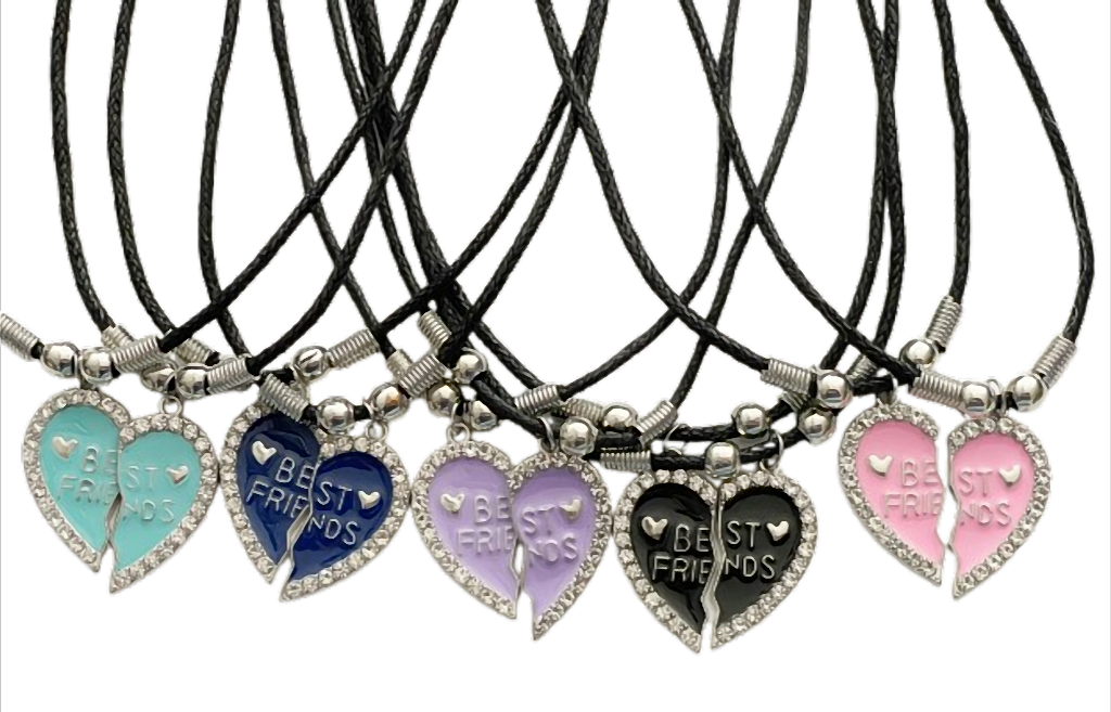 Kette Best Friends geteiltes Herz mit Straß