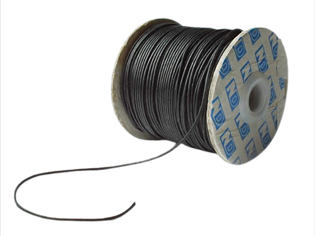 Wachsband 1 mm, 1,5 mm, 2 mm, schwarz, ca. 91 m