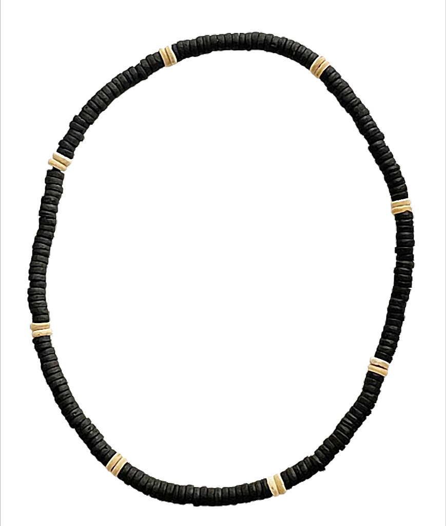 Black Canyon – Desert Line Heishi Kette Kokos schwarz mit Abstandsringen Stretch