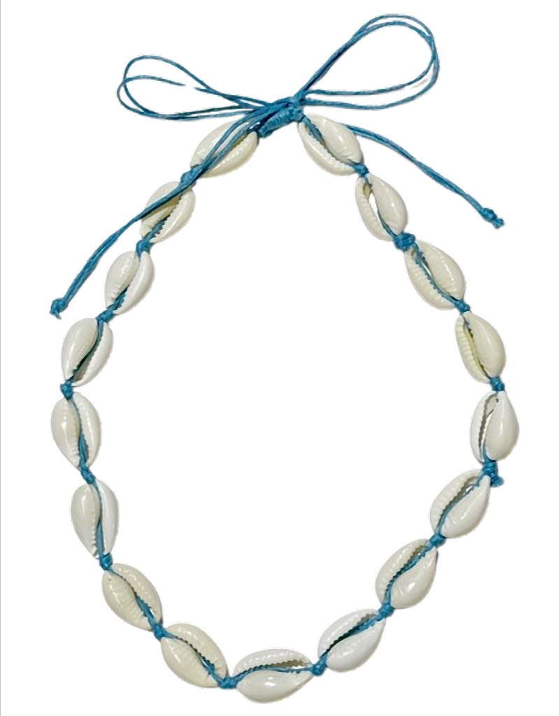 Ocean Spirit Shells Muschelkette Kauri Muscheln auf Wachsband Schwarz Blau Pink