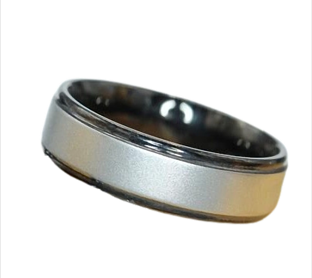 Pure Satin Ring Bandring Partnerring satiniert mit  aus Edelstahl, 7 mm breit