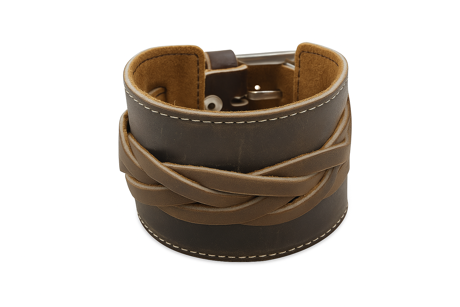 Ravenclasp Breites Lederarmband mit Schnalle – verstellbar