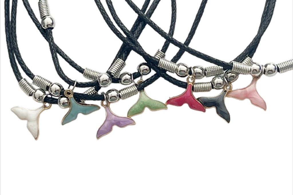 Walflosse am Wachsband – 48 cm, farblich sortiert