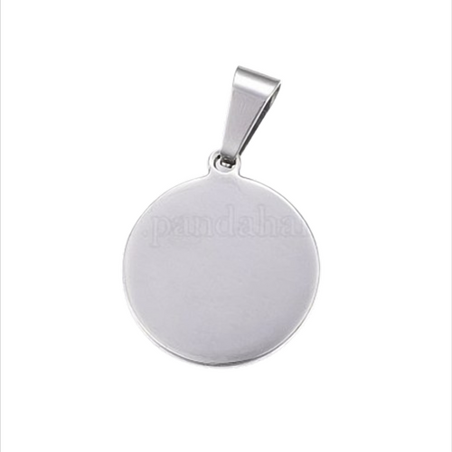 Angel Coin Steel Runder Engel-Anhänger aus Edelstahl – 28,5 × 25 × 3 mm