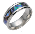 Ring Ocean Spirit – Edelstahl mit Paua Shell, 6 mm breit Bandring