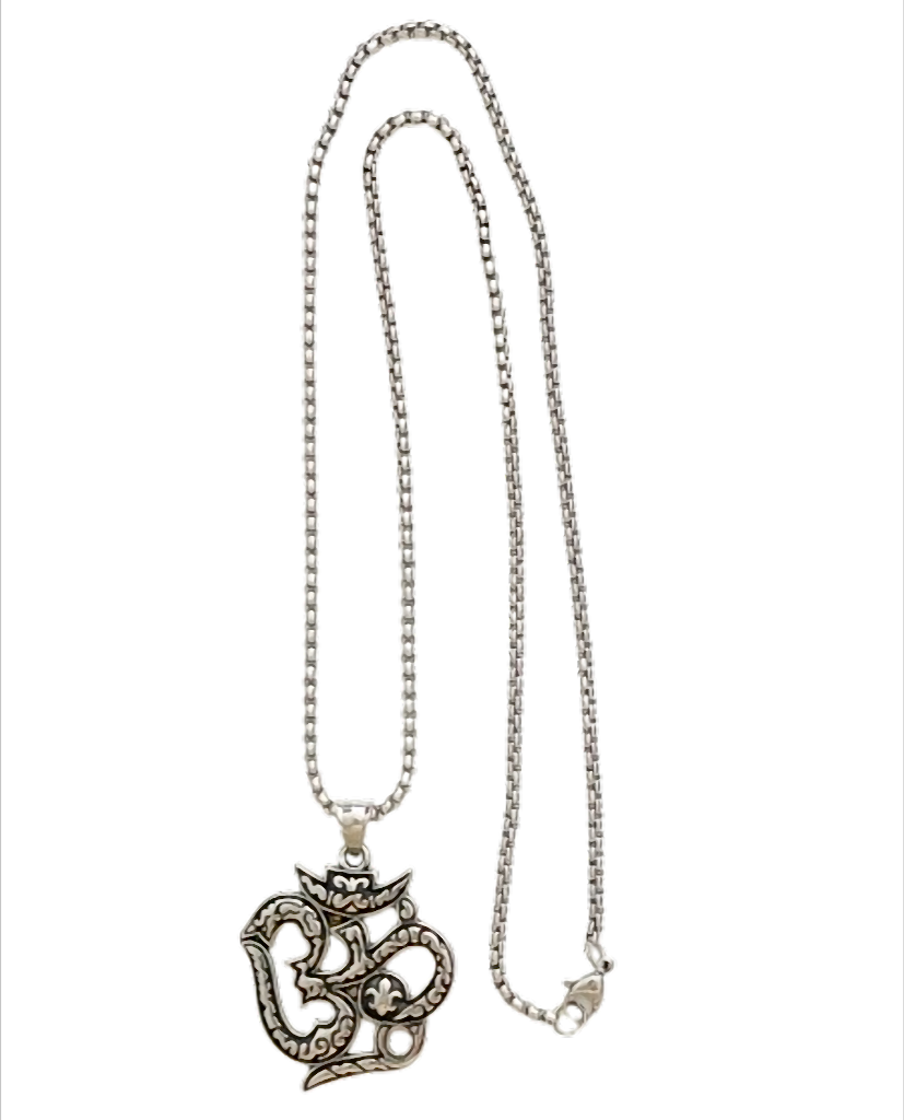 Om Spirit Harmony Edelstahl Halskette mit Om-Anhänger – 60 cm Kette