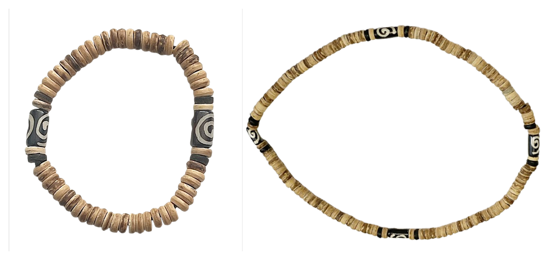 Heishi Armband oder Kette aus Kokos – Stretch natur