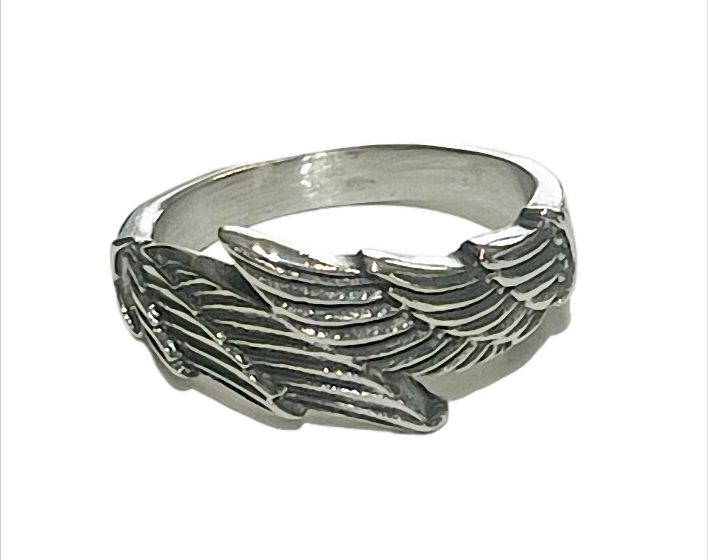 „SkyWing Elegance“ Ring Edelstahl Engelsflügel Bikerring